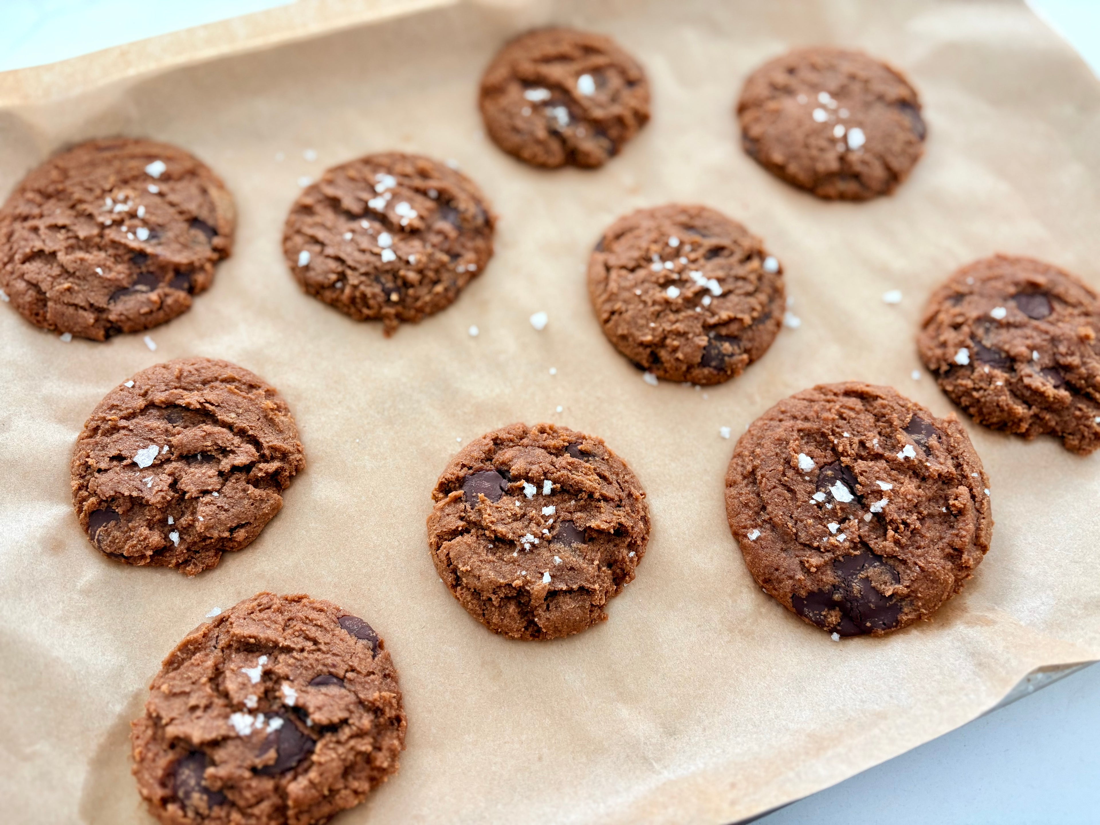 Organic Gluten-Free Sourdough Chocolate Chip Cookies with Flaky Salt NO YEAST!