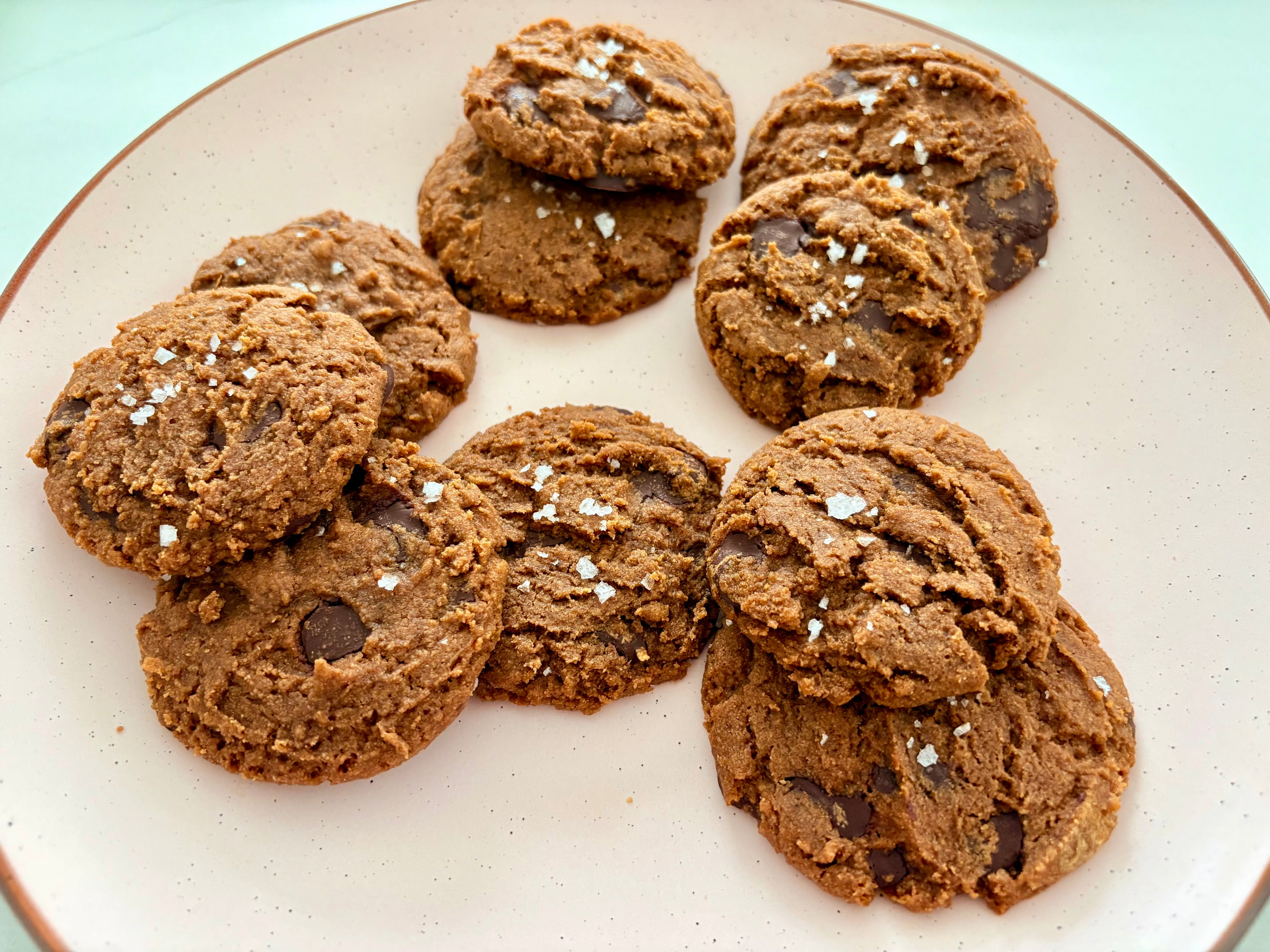 Organic Gluten-Free Sourdough Chocolate Chip Cookies with Flaky Salt NO YEAST!