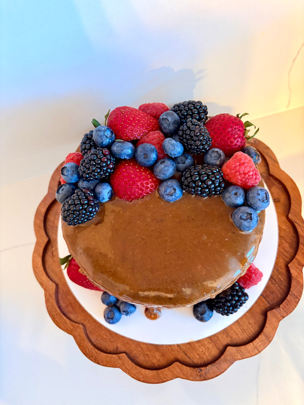 Organic Gluten-Free Chocolate Brownie Caramel Cake (NO YEAST!)